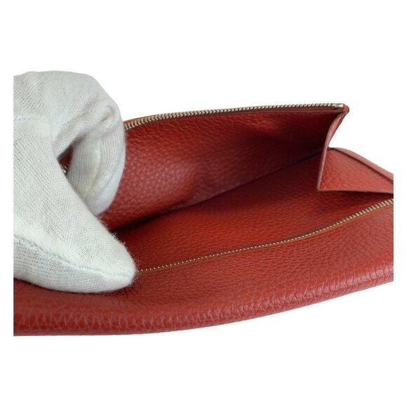 HERMES Red Leather Wallet - Picture 9 of 10